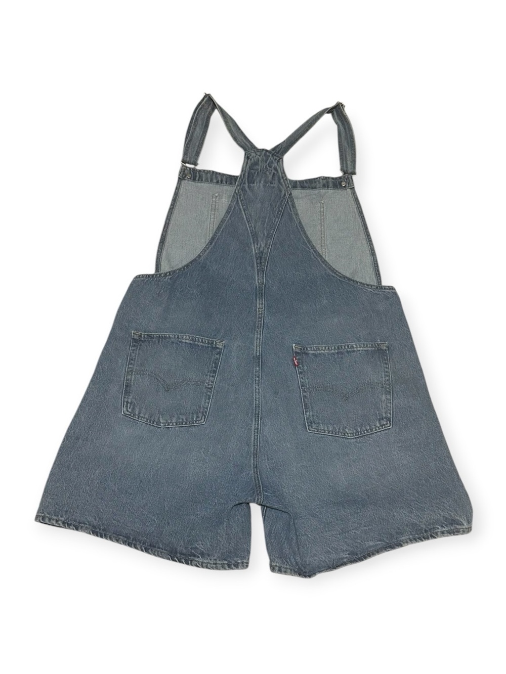 Levi’s Women’s XL Blue Denim Short Overalls Relaxed Baggy Fit - Picture 2 of 7